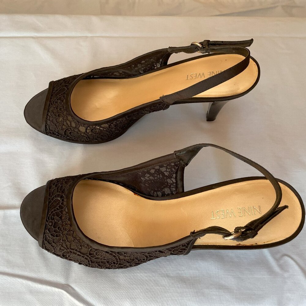 BLACK LACE SANDAL - DRESSY SHOE 9.5 - Picture 5 of 5